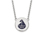 LogoArt Sterling Silver Sigma Sigma Sigma Small Enameled Pendant Necklace With 18 Inch