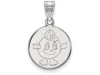 LogoArt Sterling Silver Syracuse University Medium Disc Pendant Necklace