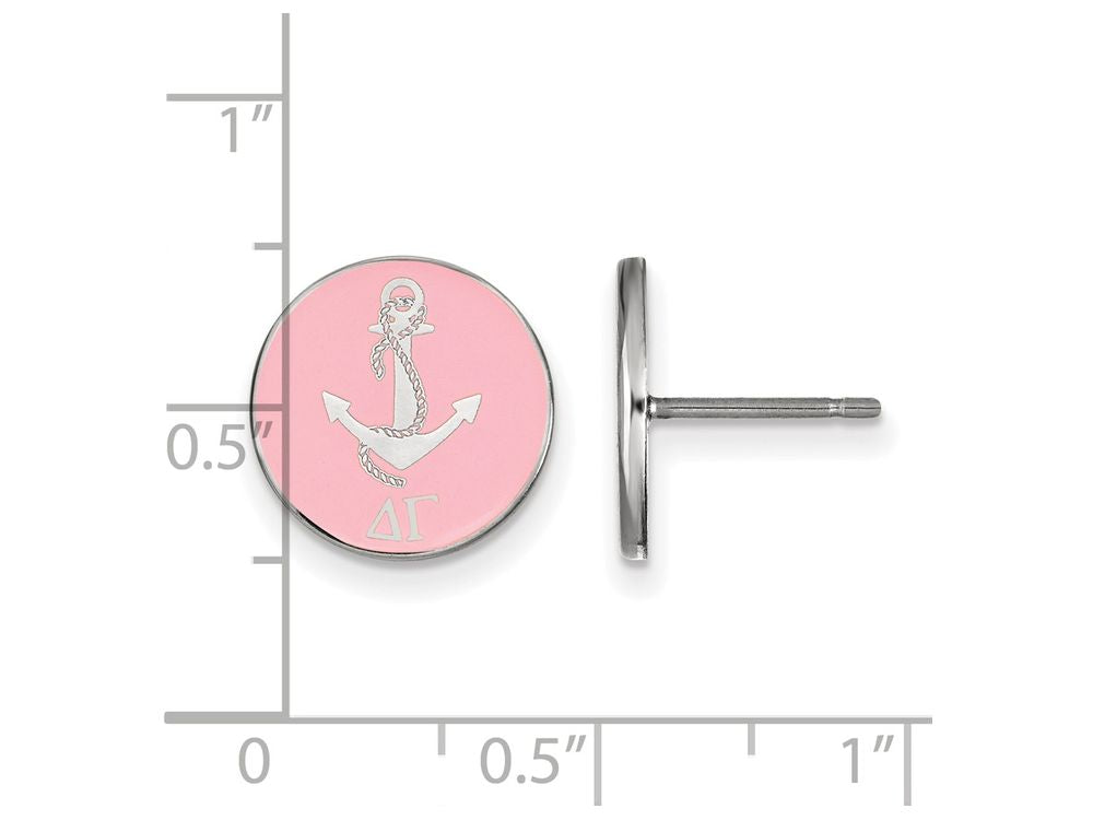 LogoArt Sterling Silver Delta Gamma Enameled Post Earrings