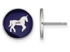 LogoArt Sterling Silver Delta Phi Epsilon Enameled Post Earrings