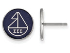 LogoArt Sterling Silver Sigma Sigma Sigma Enameled Post Earrings