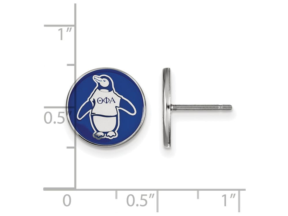 LogoArt Sterling Silver Theta Phi Alpha Enameled Post Earrings