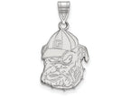 LogoArt Sterling Silver University Of Georgia Large Pendant Necklace