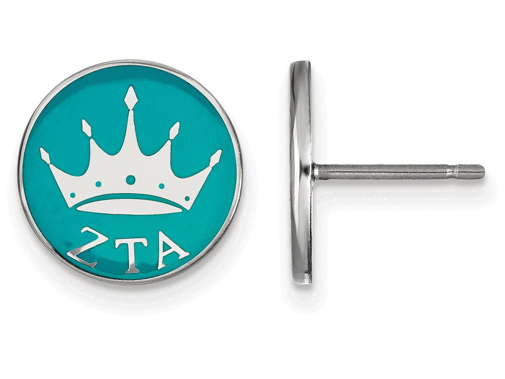 LogoArt Sterling Silver Zeta Tau Alpha Enameled Post Earrings