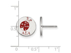 LogoArt Sterling Silver Alpha Sigma Alpha Enameled Post Earrings