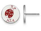 LogoArt Sterling Silver Alpha Sigma Alpha Enameled Post Earrings