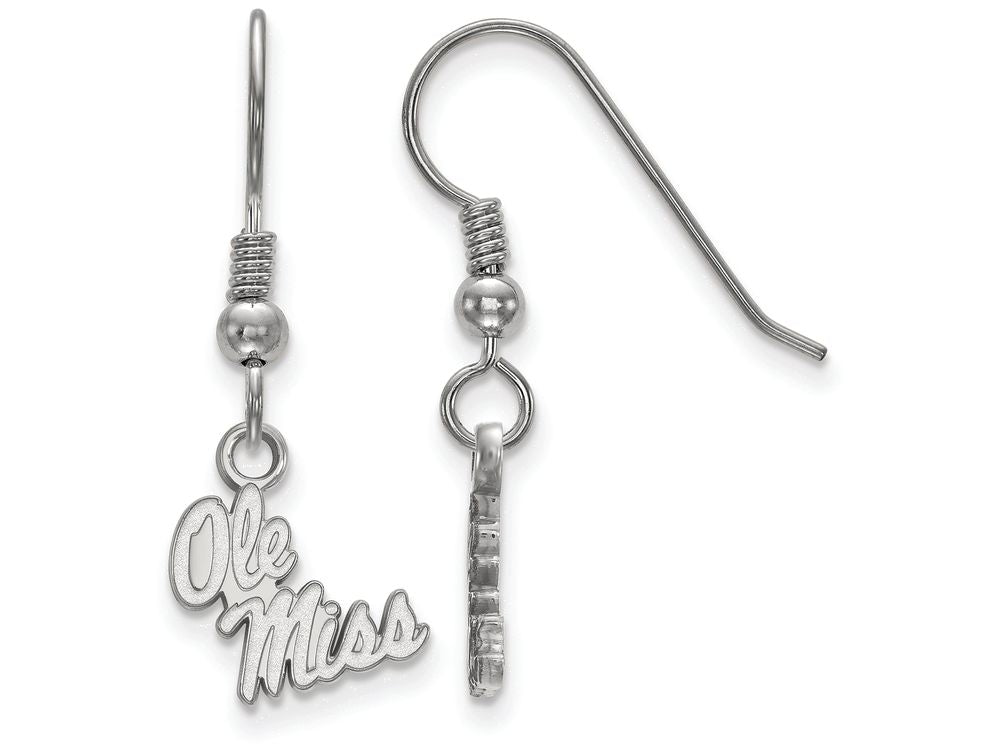 LogoArt Sterling Silver University Of Mississippi Xs Dangle Earrings Wire