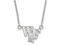 LogoArt Sterling Silver Wake Forest University Small Pendant Necklace