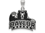 LogoArt Sterling Silver Baylor University Large Enamel Pendant Necklace
