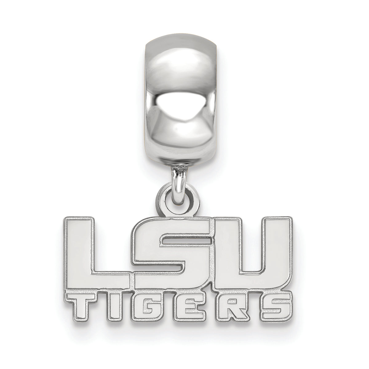 LogoArt Sterling Silver Louisiana State University Bead Charm Charm Xs Dangle Bead Charm