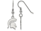 LogoArt Sterling Silver Michigan State University Small Dangle Earrings Wire