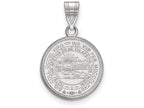 LogoArt Sterling Silver West Virginia University Medium Crest Pendant Necklace