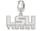 LogoArt Sterling Silver Louisiana State University Bead Charm Charm Small Dangle Bead Charm
