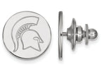LogoArt Sterling Silver Michigan State University Lapel Pin