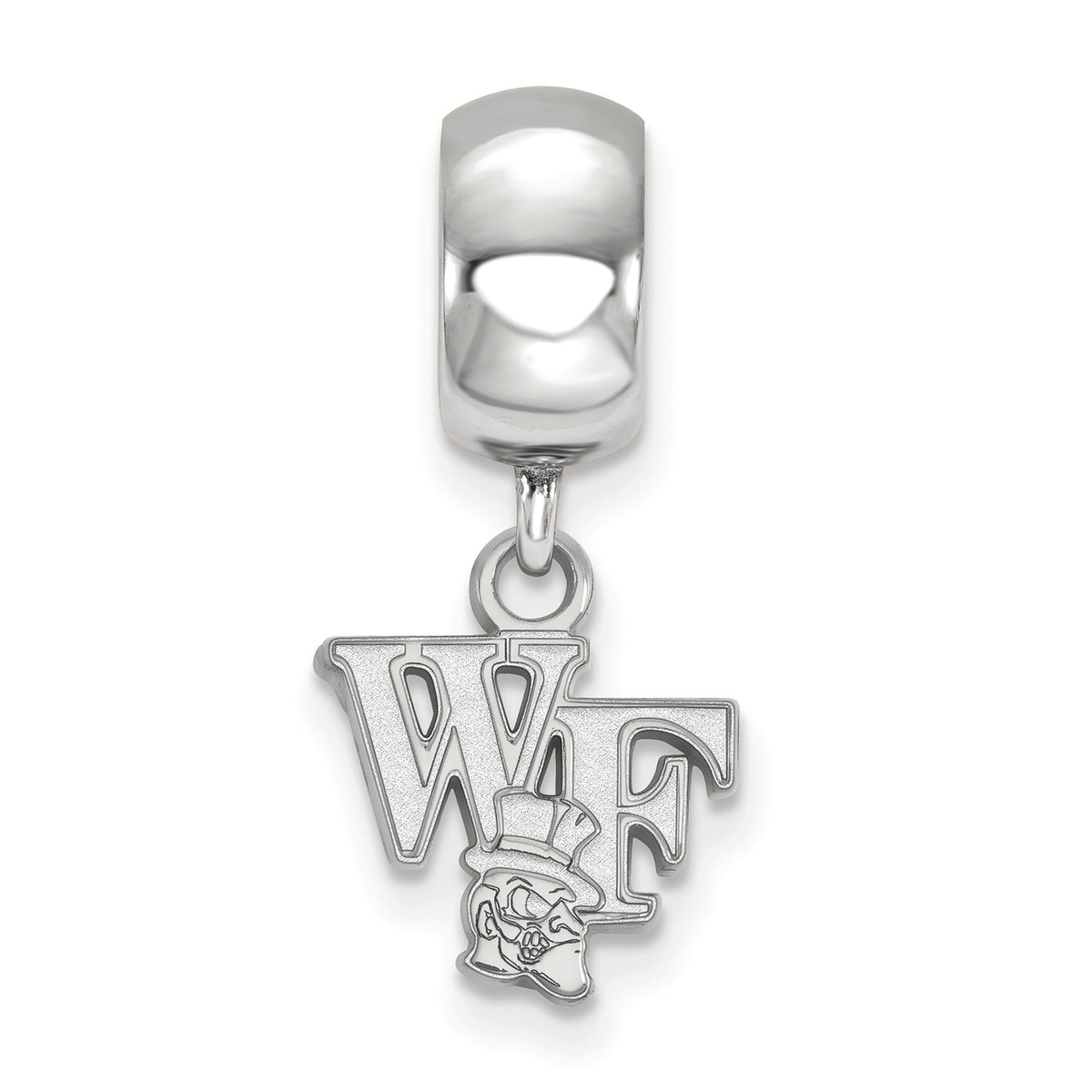 LogoArt Sterling Silver Wake Forest University Bead Charm Charm Xs Dangle Bead Charm