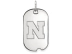 LogoArt Sterling Silver University Of Nebraska Small Dog Tag Pendant Necklace