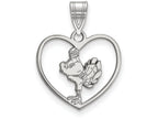 LogoArt Sterling Silver Virginia Tech Pendant Necklace In Heart