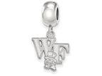 LogoArt Sterling Silver Wake Forest University Bead Charm Charm Small Dangle Bead Charm
