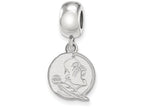 LogoArt Sterling Silver Florida State University Bead Charm Charm Small Dangle Bead Charm