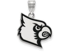 LogoArt Sterling Silver University Of Louisville Large Enamel Pendant Necklace