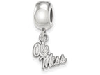 LogoArt Sterling Silver University Of Mississippi Bead Charm Charm Xs Dangle Bead Charm