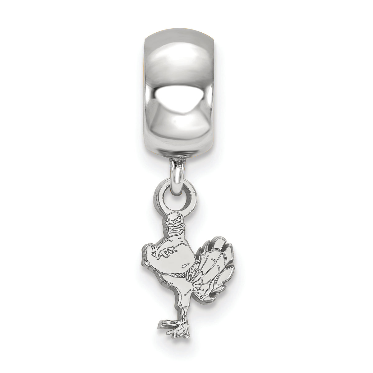 LogoArt Sterling Silver Virginia Tech Bead Charm Charm Xs Dangle Bead Charm