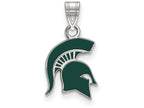 LogoArt Sterling Silver Michigan State University Small Enamel Pendant Necklace