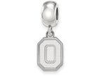 LogoArt Sterling Silver Ohio State University Bead Charm Charm Small Dangle Bead Charm
