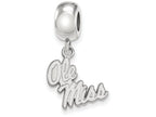 LogoArt Sterling Silver University Of Mississippi Bead Charm Charm Small Dangle Bead Charm