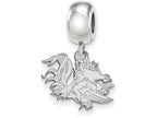 LogoArt Sterling Silver University Of South Carolina Bead Charm Charm Small Dangle Bead Charm