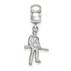 LogoArt Sterling Silver West Virginia University Bead Charm Charm Small Dangle Bead Charm