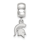 LogoArt Sterling Silver Michigan State University Bead Charm Charm Xs Dangle Bead Charm