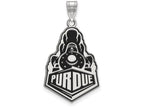 LogoArt Sterling Silver Purdue XL Enamel Pendant Necklace