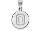 LogoArt Sterling Silver Ohio State University Medium Disc Pendant Necklace