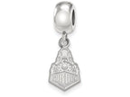 LogoArt Sterling Silver Purdue Bead Charm Charm Small Dangle Bead Charm
