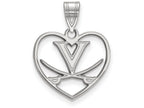 LogoArt Sterling Silver University Of Virginia Pendant Necklace In Heart