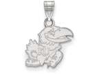 LogoArt Sterling Silver University Of Kansas Small Pendant Necklace