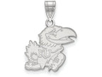 LogoArt Sterling Silver University Of Kansas Medium Pendant Necklace