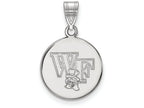 LogoArt Sterling Silver Wake Forest University Medium Disc Pendant Necklace