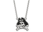 LogoArt Sterling Silver East Carolina University Large Enamel Pendant Necklace