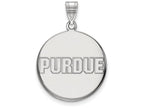 LogoArt Sterling Silver Purdue Large Disc Pendant Necklace