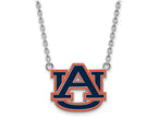 LogoArt Sterling Silver Auburn University Large Enamel Pendant Necklace
