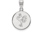 LogoArt Sterling Silver Virginia Tech Medium Disc Pendant Necklace