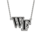 LogoArt Sterling Silver Wake Forest University Large Enamel Pendant Necklace