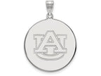LogoArt Sterling Silver Auburn University XL Disc Pendant Necklace