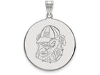 LogoArt Sterling Silver University Of Georgia XL Disc Pendant Necklace