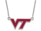 LogoArt Sterling Silver Virginia Tech Small Enamel Pendant Necklace
