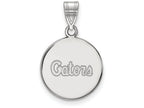 LogoArt Sterling Silver University Of Florida Medium Disc Pendant Necklace