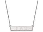 Logoart 925 Sterling Silver University Of Iowa Small Bar Necklace