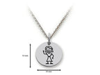 Family Values 925 Sterling Silver Mom Disc Pendant Necklace - Chain Included